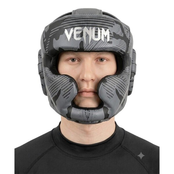 Casco de box Venum Plomo con Negro y Plateado